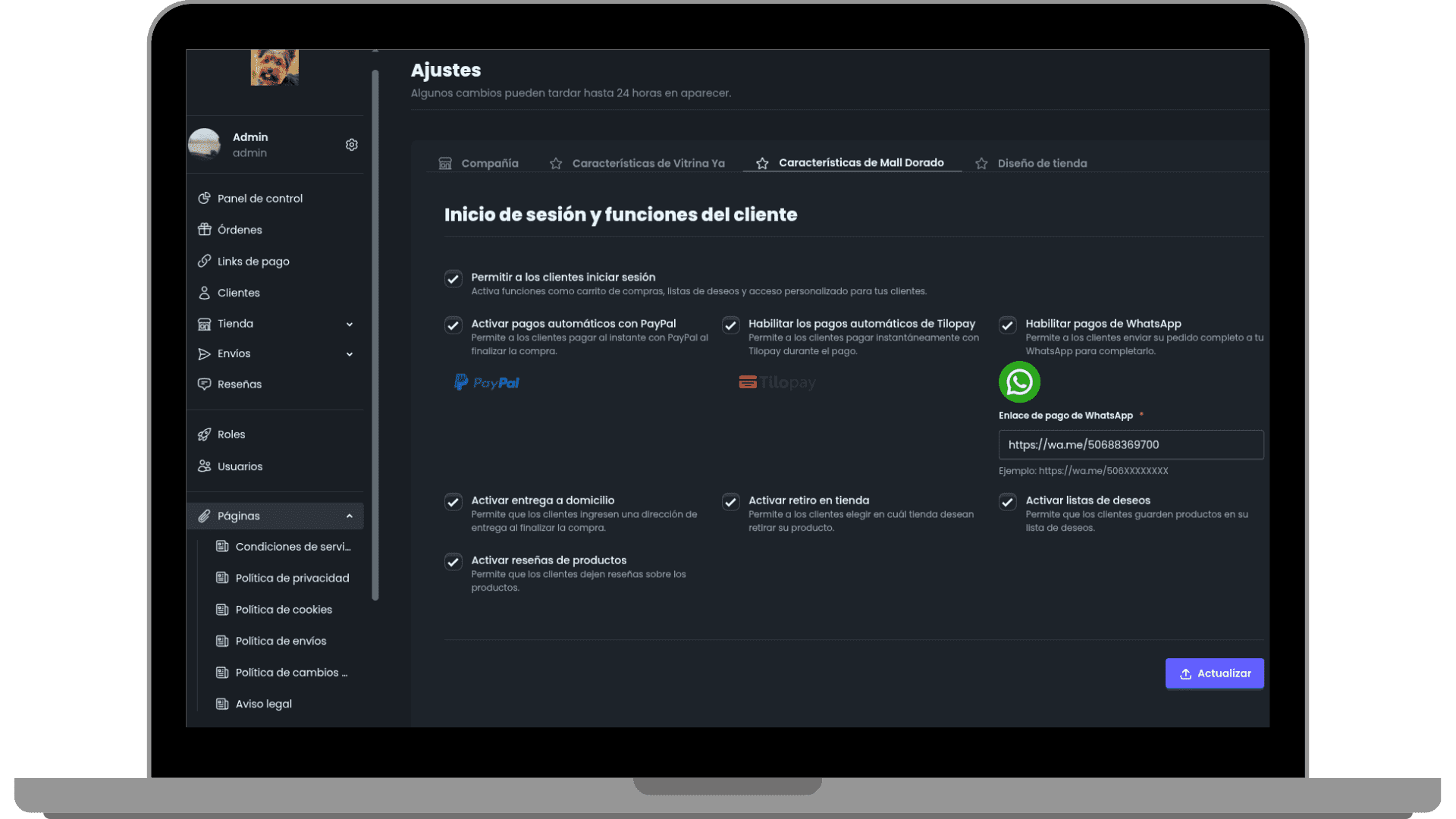 Configuración inicial rápida del ecommerce